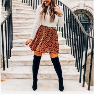 📌 Madewell  Velvet Leopard Burn out Dot Circle Mini Skirt